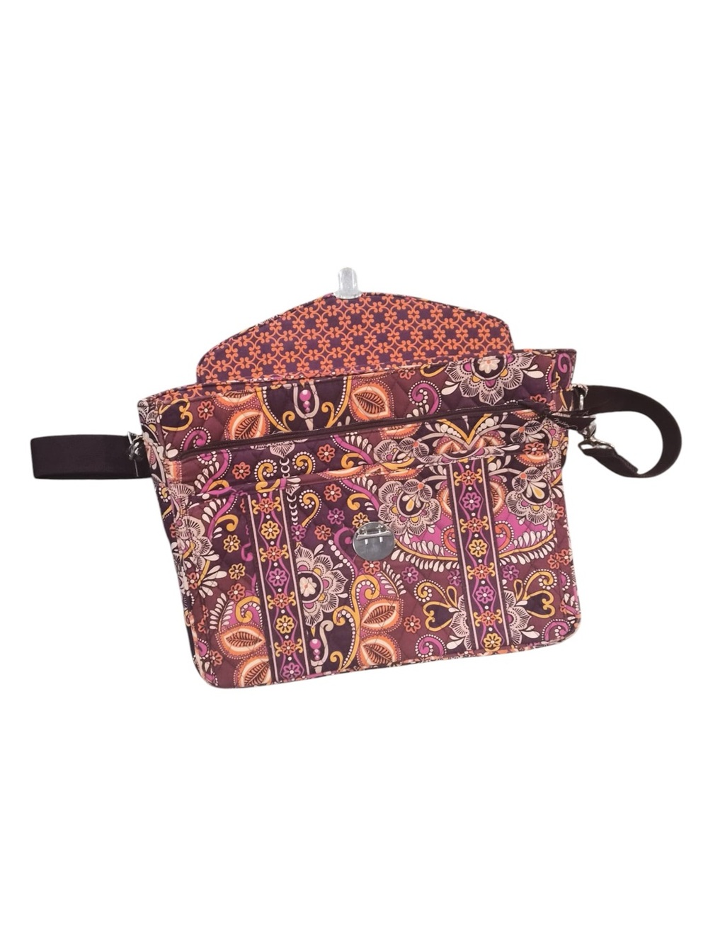 Vera Bradley Quilted Floral Laptop Satchel in Plum and Pink - Picture 14 of 14